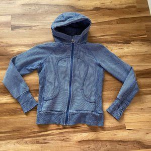 Lululemon Athletic Pinstripe Scuba Hoodie blue & White Size: 10